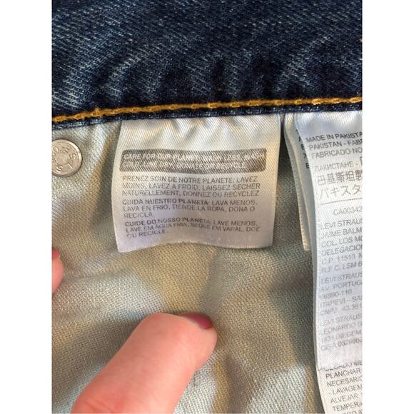 Levi's 569 Men's 44 Denim Shorts Loose Fit Straight 90's Y2K Bermuda Vintage - Picture 6 of 11